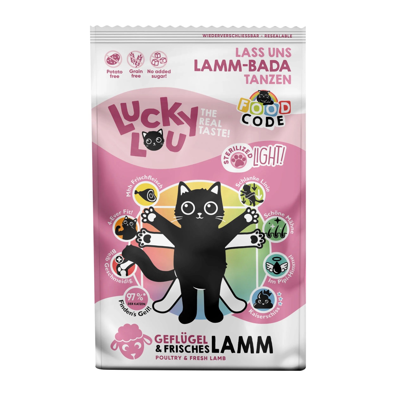 Lucky Lou Katzen-Trockenfutter Light Geflügel & Lamm 750 g