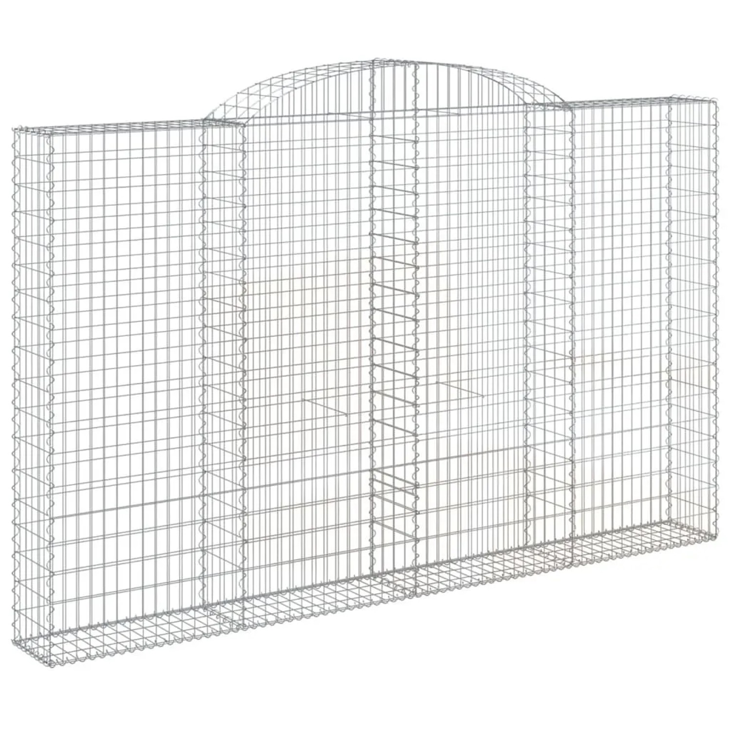 vidaXL Gabione mit Hochbogen 300x30x180/200 cm Verzinktes Eisen 153509