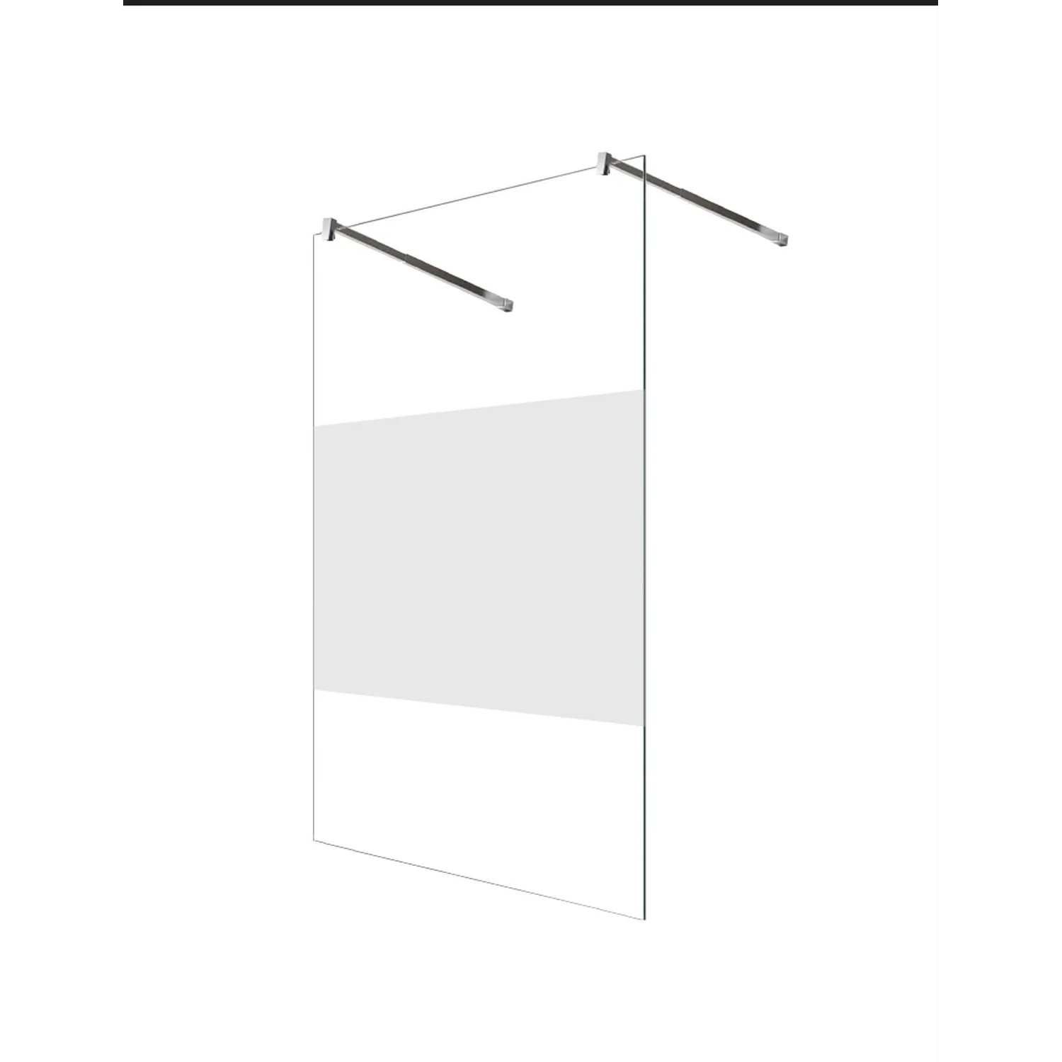 Glaszentrum Hagen 118x200cm Freistehende Dusche 2x Halter Satin Mitte