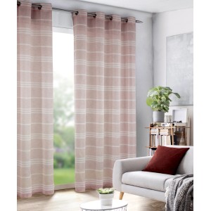 Rosa Ösenschal Eloisa von Neusser Collection, 280x135 cm, mit Streifenmuster für Fenstervorhänge.