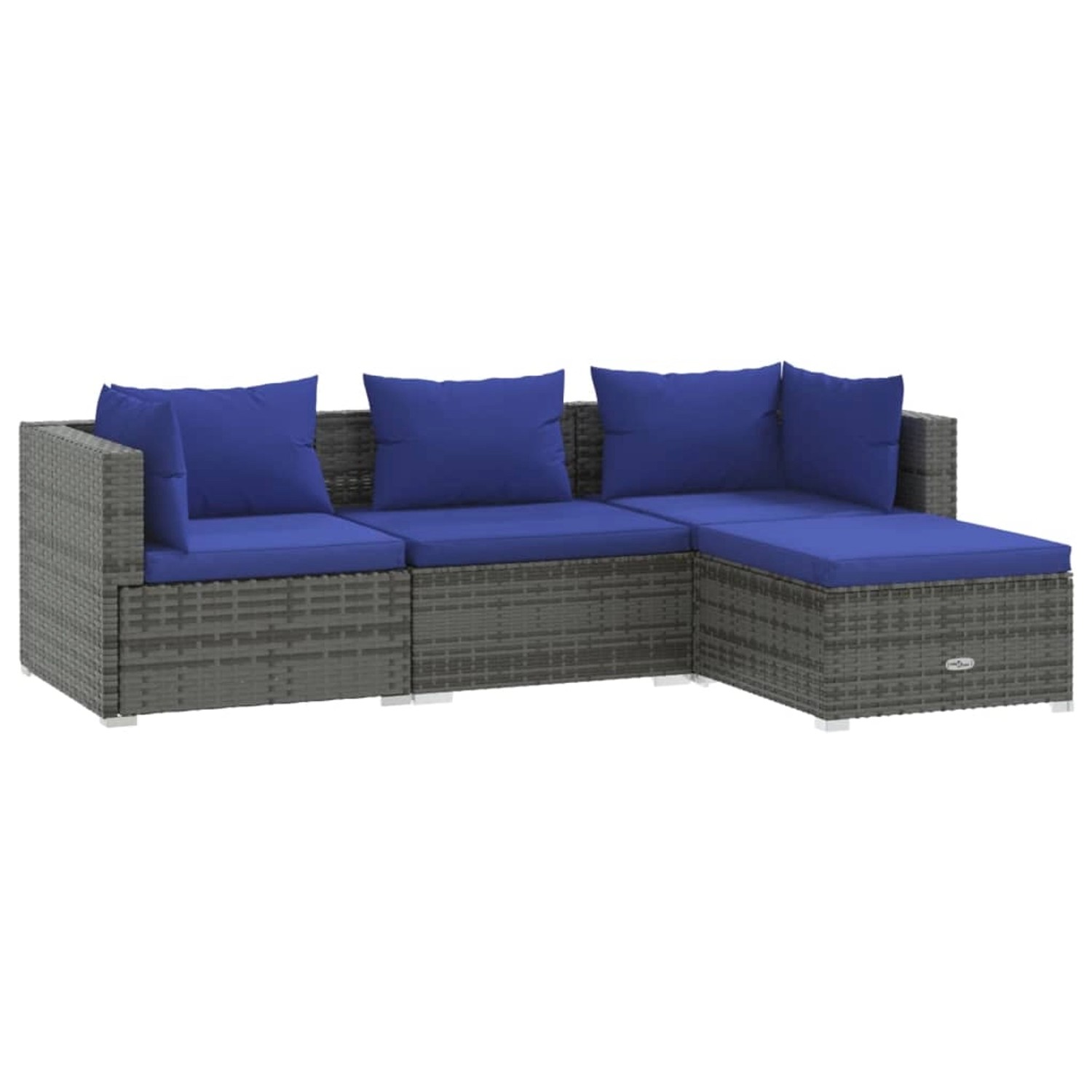 vidaXL 4-tlg Garten-Lounge-Set mit Kissen Poly Rattan Grau Modell 11 günstig online kaufen