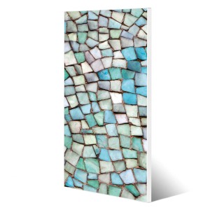 Banjado Magnettafel 37x78cm mit blauem Mosaik Muster. Wanddekoration für Notizen mit Magneten.