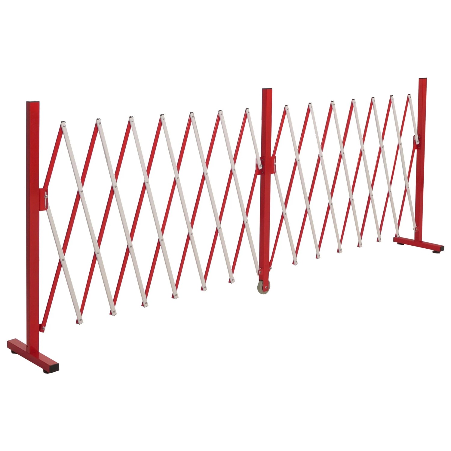 MCW Alu Absperrgitter B34 Ausziehbar 103x53-411cm Rot-Weiß