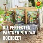 Compo Bio Mulch-Sortiment für Gemüse- und Hochbeete: Holzschitzel, Gärtnerkompost und Hochbeet-Mulch.