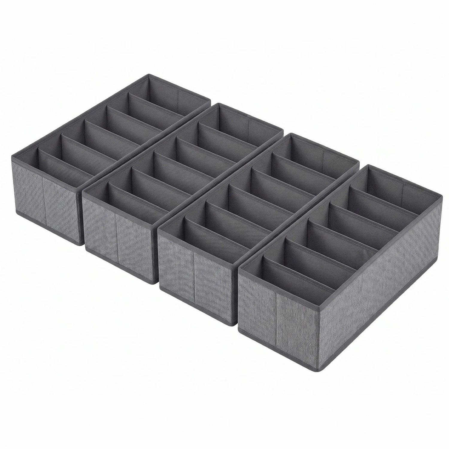 Sekey Aufbewahrungsbox Schubladen Organizer aus Vliesstoff Faltbare Aufbewahrungsboxen 4er Set 17,5 x 35 x 11 cm für NORDLI Kommode mit Längsfächern
