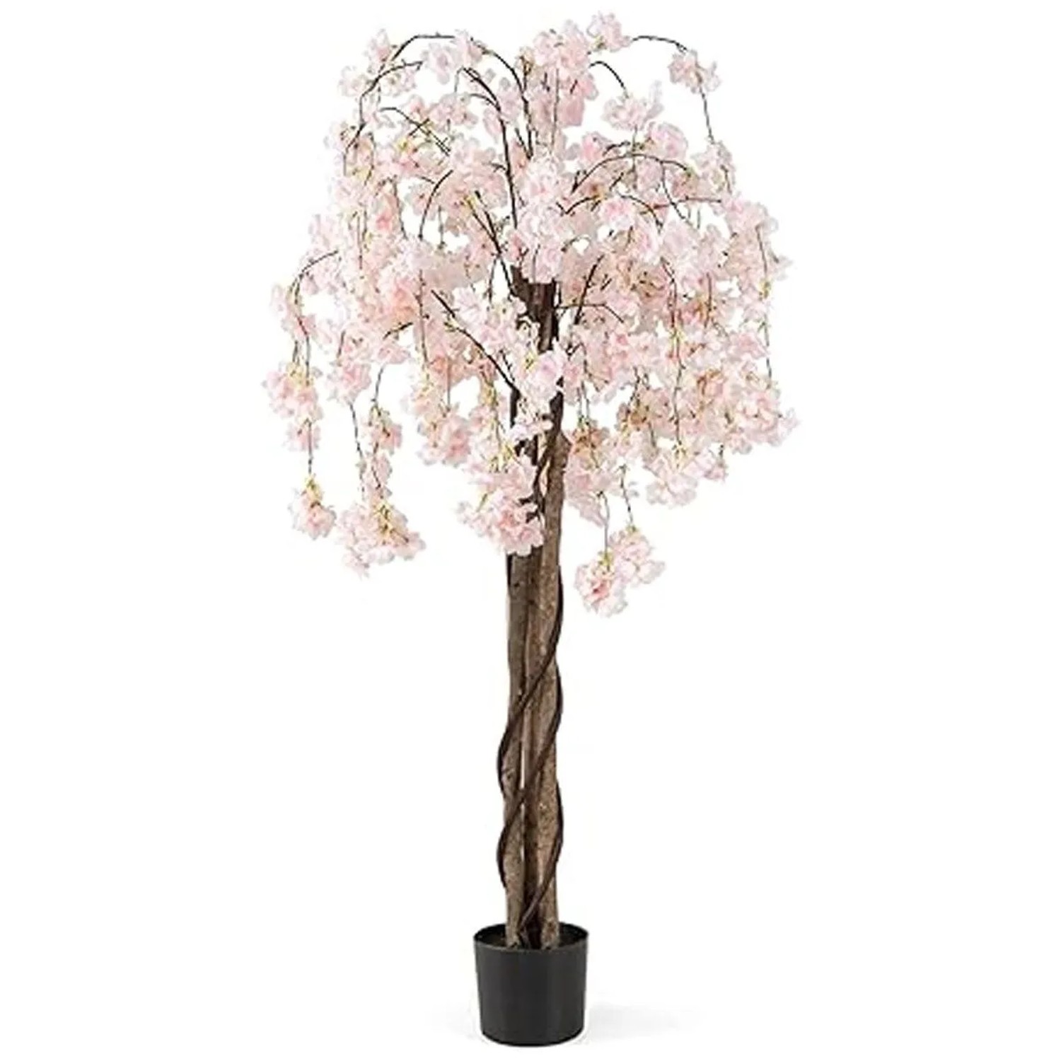 Costway Künstlicher Kirschblütenbaum Kunstpflanze 163 cm Weiß günstig online kaufen