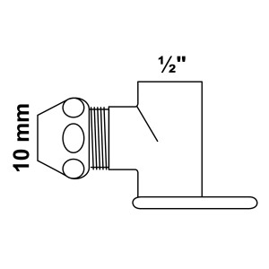 Chrom Quetschverschraubung-Wandscheibe 18,7 mm (1/2 IG) x 10 mm für Sanitär- und Heizungsinstallationen.