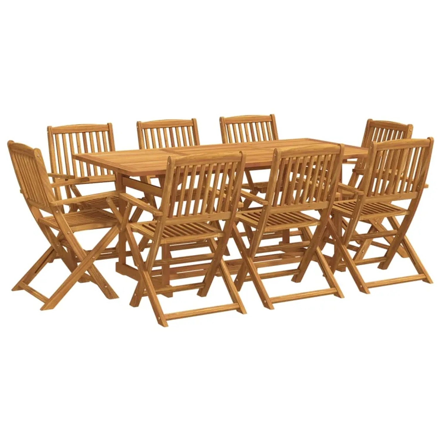 vidaXL 9-Tlg Garten-Essgruppe 180x90x75 cm Massivholz Akazie 3321529