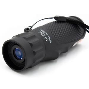 Schwarzes Technaxx Monokular TX-176 mit 10-facher Vergrößerung für Kamera- & Videoüberwachung.