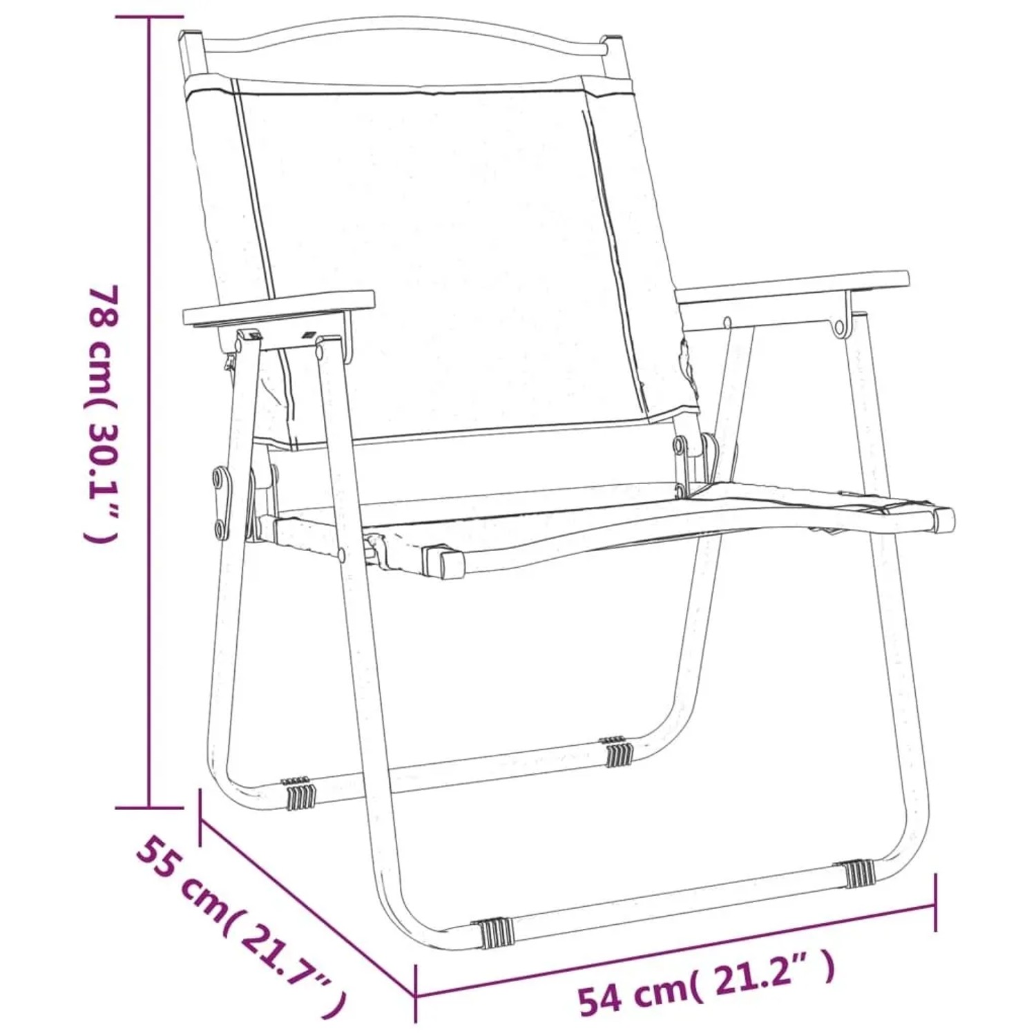 vidaXL Campingstühle 2 Stk Grün 54x55x78 cm Oxford-Gewebe 319486_8