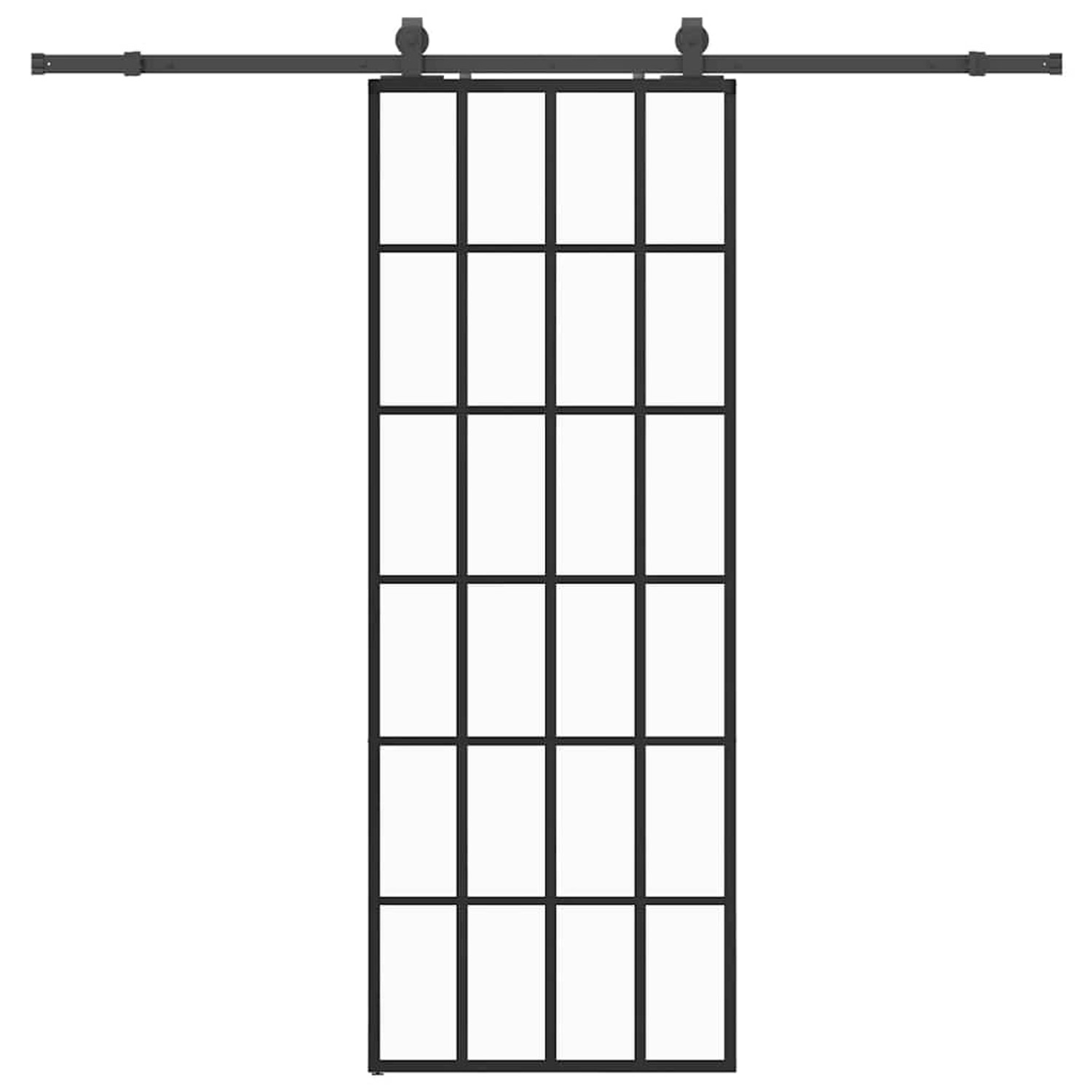 vidaXL Schiebetür mit Beschlag Schwarz 76x205 cm ESG-Glas 3375933 günstig online kaufen