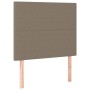 Boxspringbett vidaXL, taupe, 100x200 cm, Stoff. Bett mit Kopfteil und Holzfüßen.