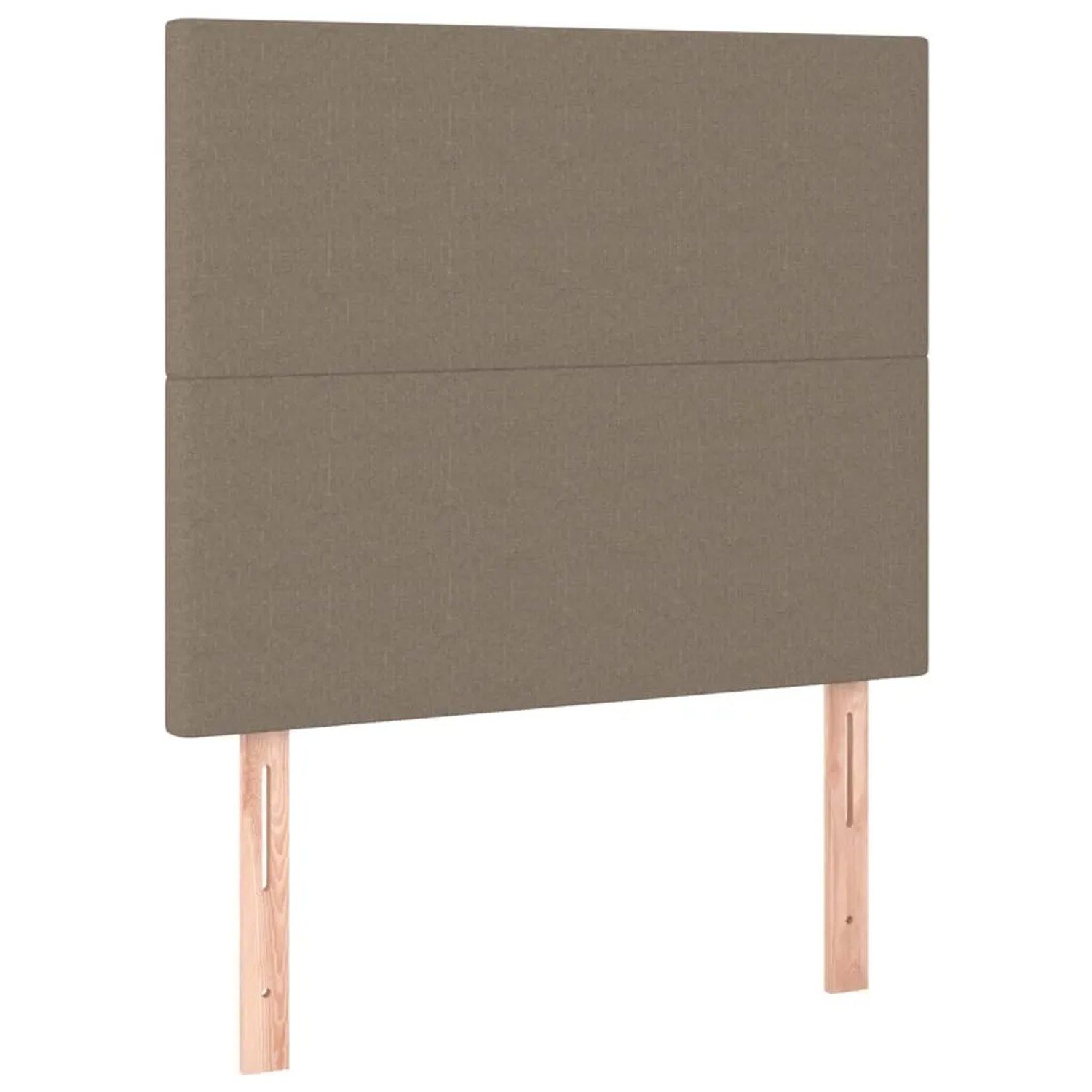 Boxspringbett vidaXL, taupe, 100x200 cm, Stoff. Bett mit Kopfteil und Holzfüßen.
