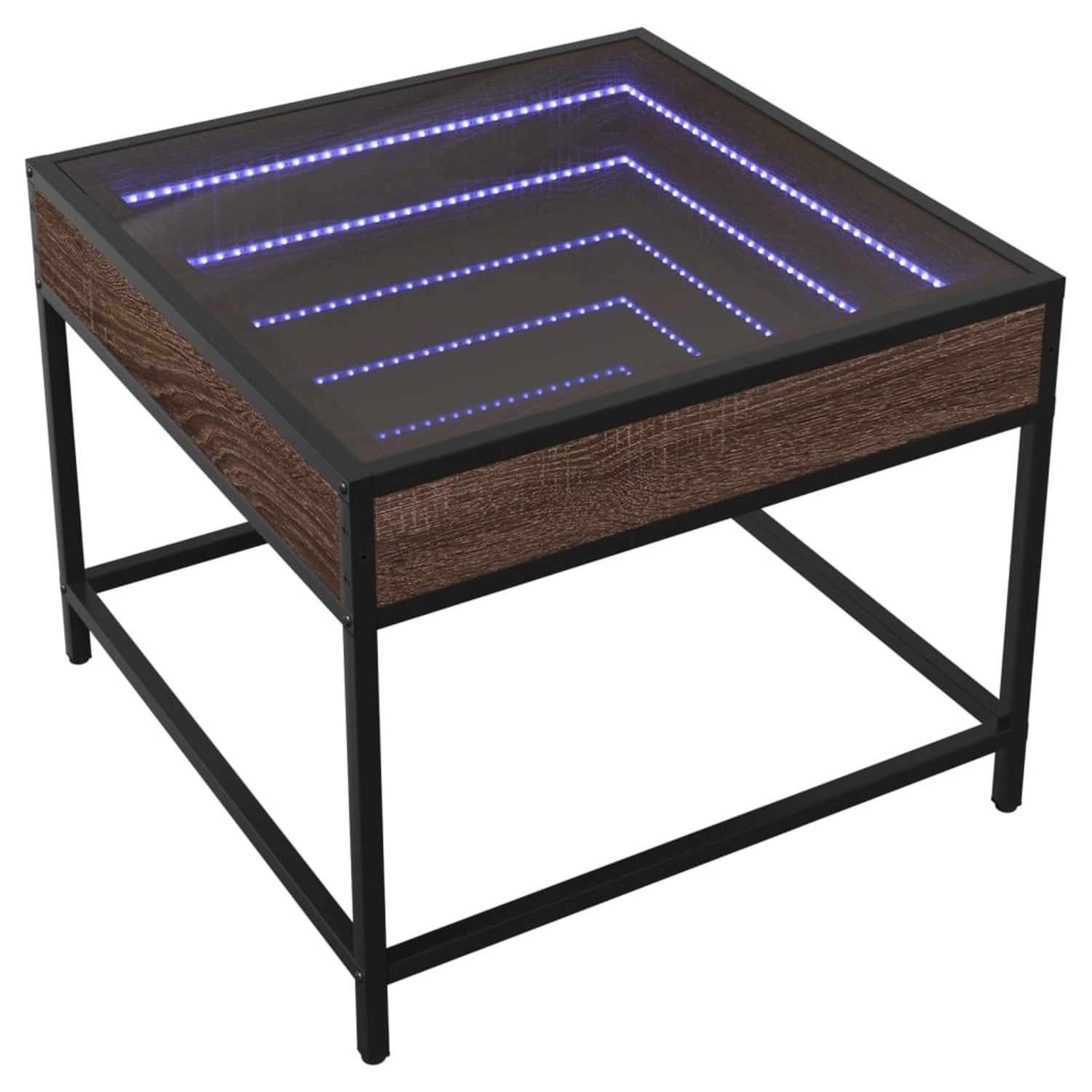 vidaXL Couchtisch mit Infinity-LED Braun Eichen-Optik 50x50x41 cm 847681 günstig online kaufen