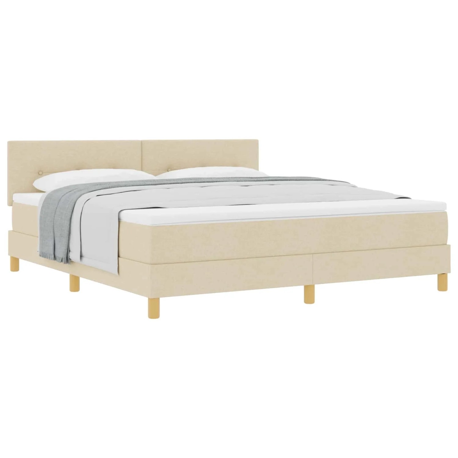 vidaXL Boxspringbett mit Matratze Creme 180 x 200 cm Stoff 3338942 günstig online kaufen