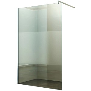 Walk-In Duschabtrennung, teilsatiniert, 120x200cm, mit Stabilisierungsstange. Ideal für barrierefreie Dusche.