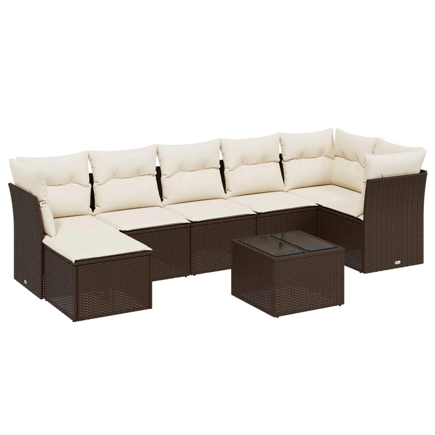 vidaXL 8-Tlg Garten-Sofagarnitur mit Kissen Braun Poly Rattan 3263209 günstig online kaufen