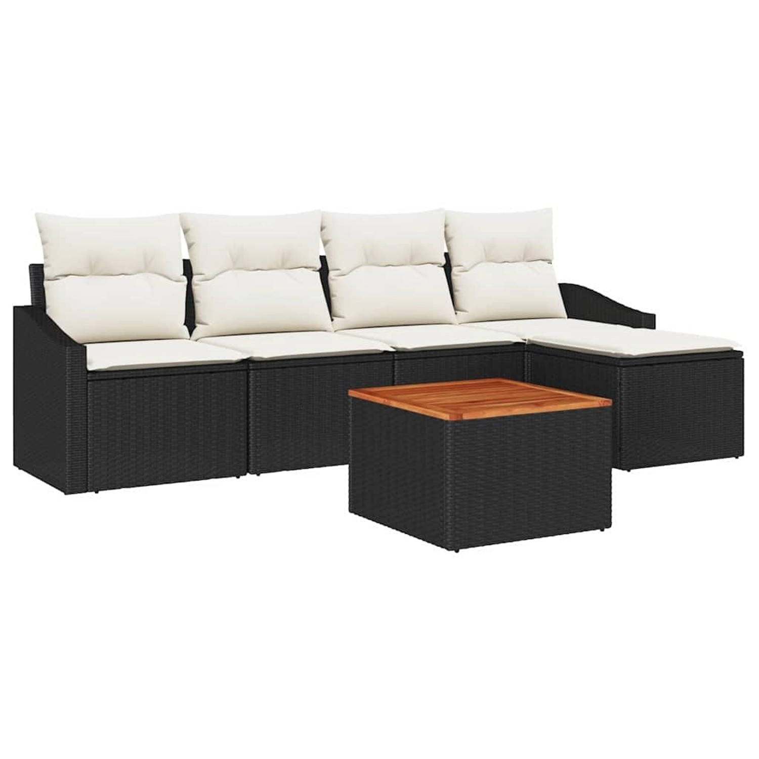 vidaXL Garten-Sofa-Set 6-Tlg Schwarz Weiß 3356486 günstig online kaufen