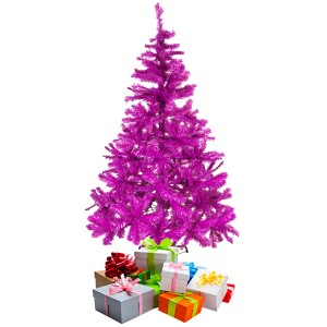 Mojawo Weihnachtsbaum Künstlicher Tannenbaum Lila Pink 150cm Christbaum inkl Ständer
