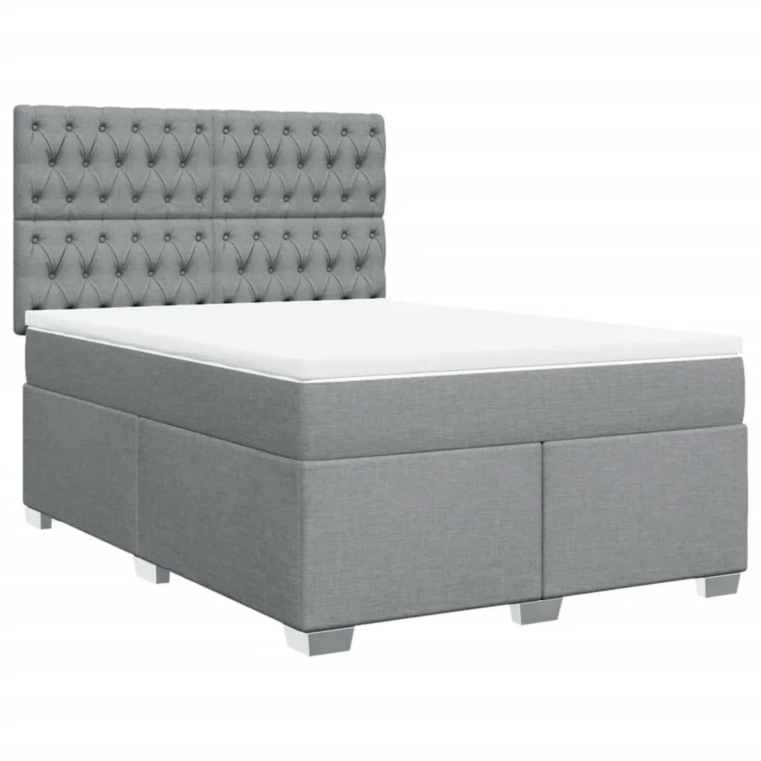 vidaXL Boxspringbett mit Matratze Hellgrau 140x190 cm Stoff 3290490