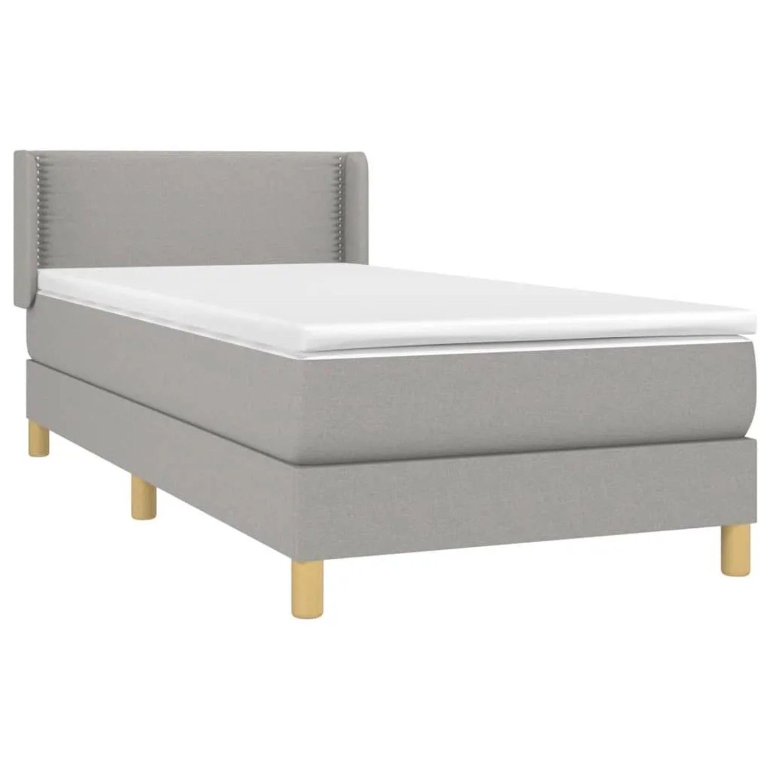 vidaXL Boxspringbett mit Matratze Hellgrau 100x200 cm Stoff 3130169 günstig online kaufen