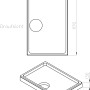 Technische Zeichnung Ottofond Wannenträger Maui-R 120x90 cm für Duschwanne mit Maßen.