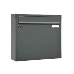 MEFA Briefkasten Sonate 131, grau, mit Schloss und Namensschild, 33x37x10,8 cm.