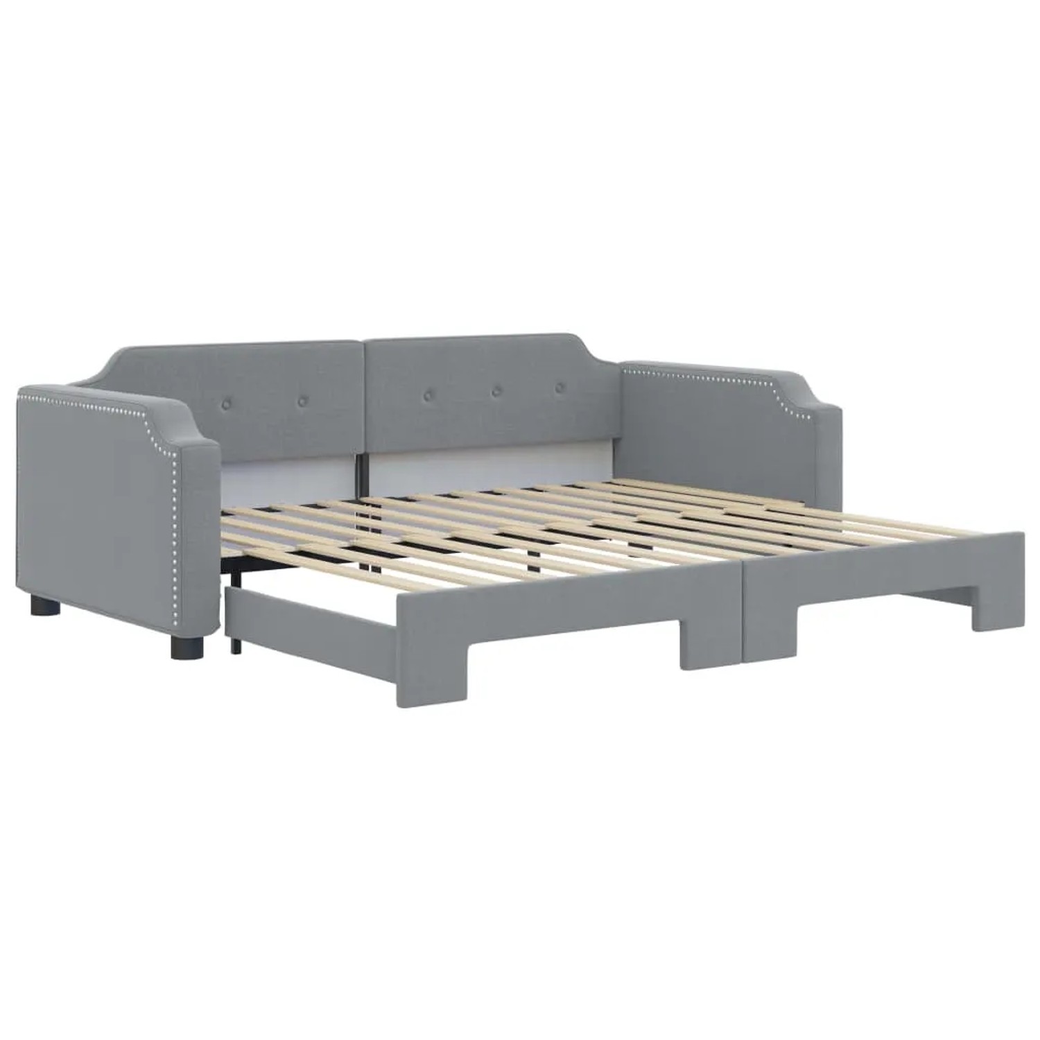 vidaXL Tagesbett Ausziehbar Hellgrau 90x200 cm Stoff 3197634
