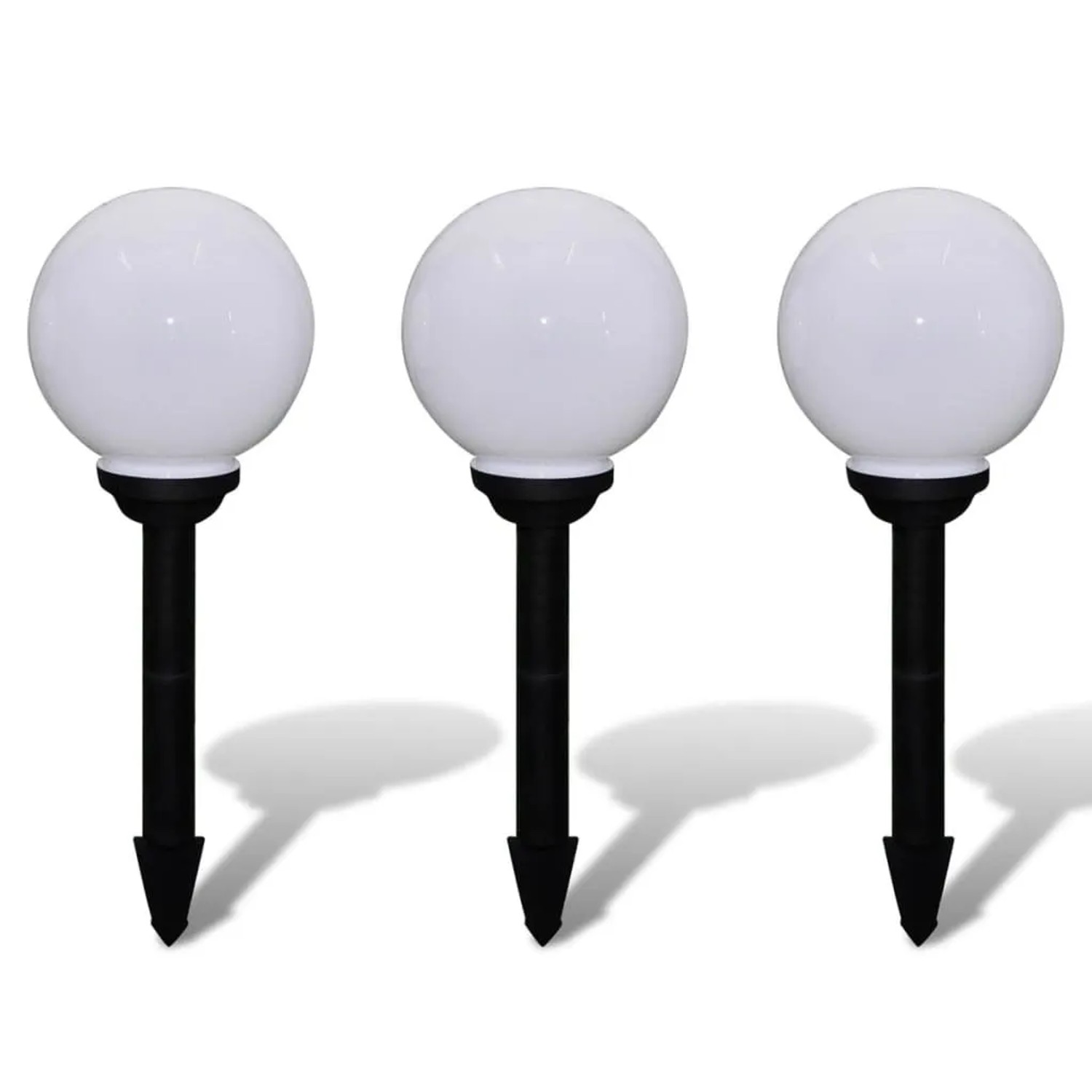 vidaXL Wegeleuchten 3 Stk LED 20 cm mit Erdspieß 40864