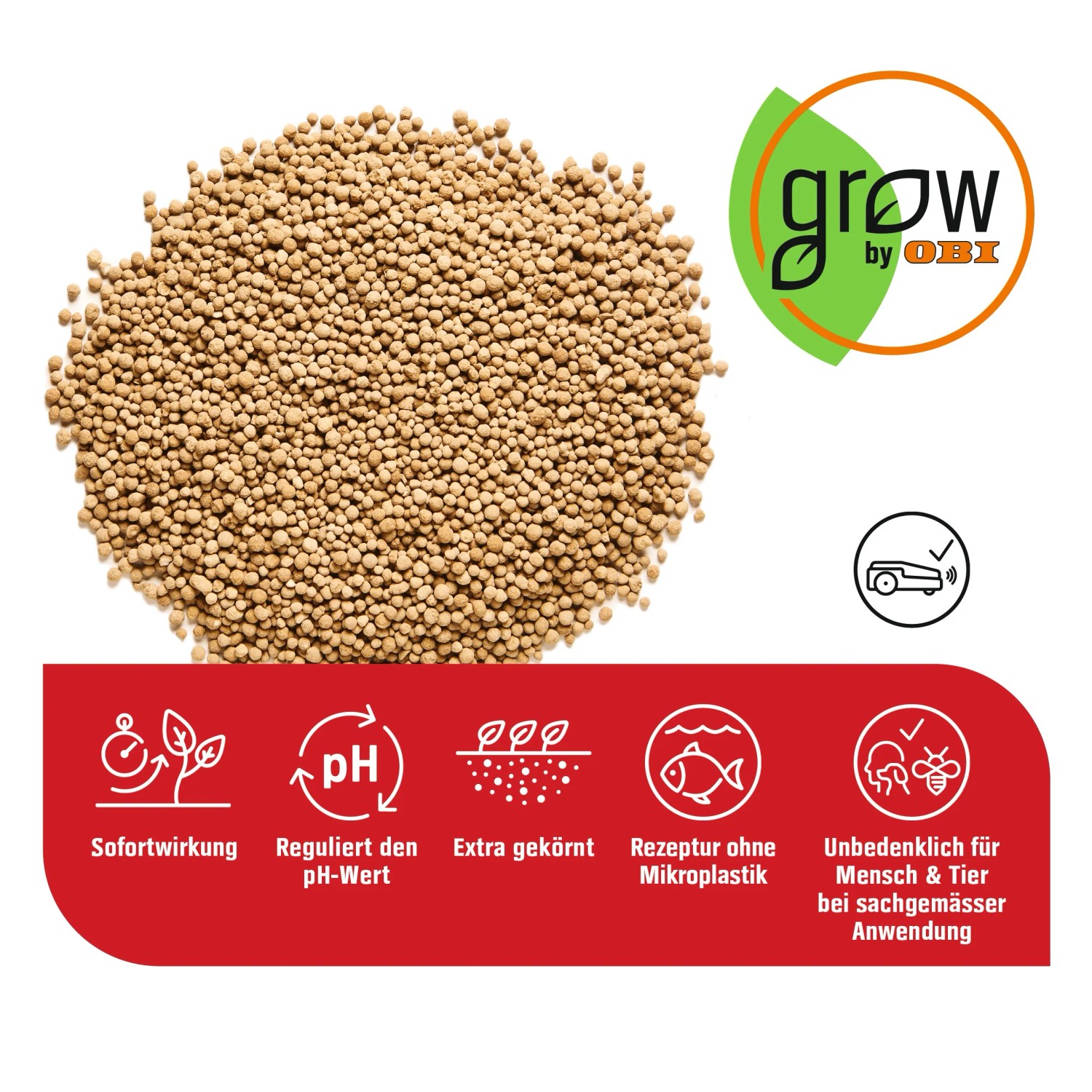 OBI Garten- und Rasenkalk Dolomitkalk, gekörnt, 10 kg Sack zur Bodenverbesserung und Neutralisierung saurer Böden.