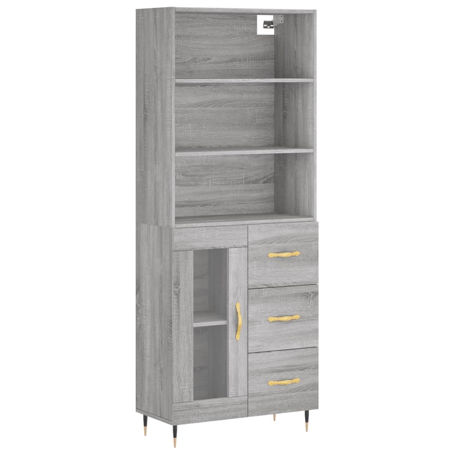 vidaXL Highboard Grau Sonoma 69,5x34x180 cm Holzwerkstoff 3189491