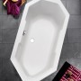 Weiße Eckbadewanne Sierra, 180x80 cm, Aufsicht. Moderne Badewanne für das Badezimmer.