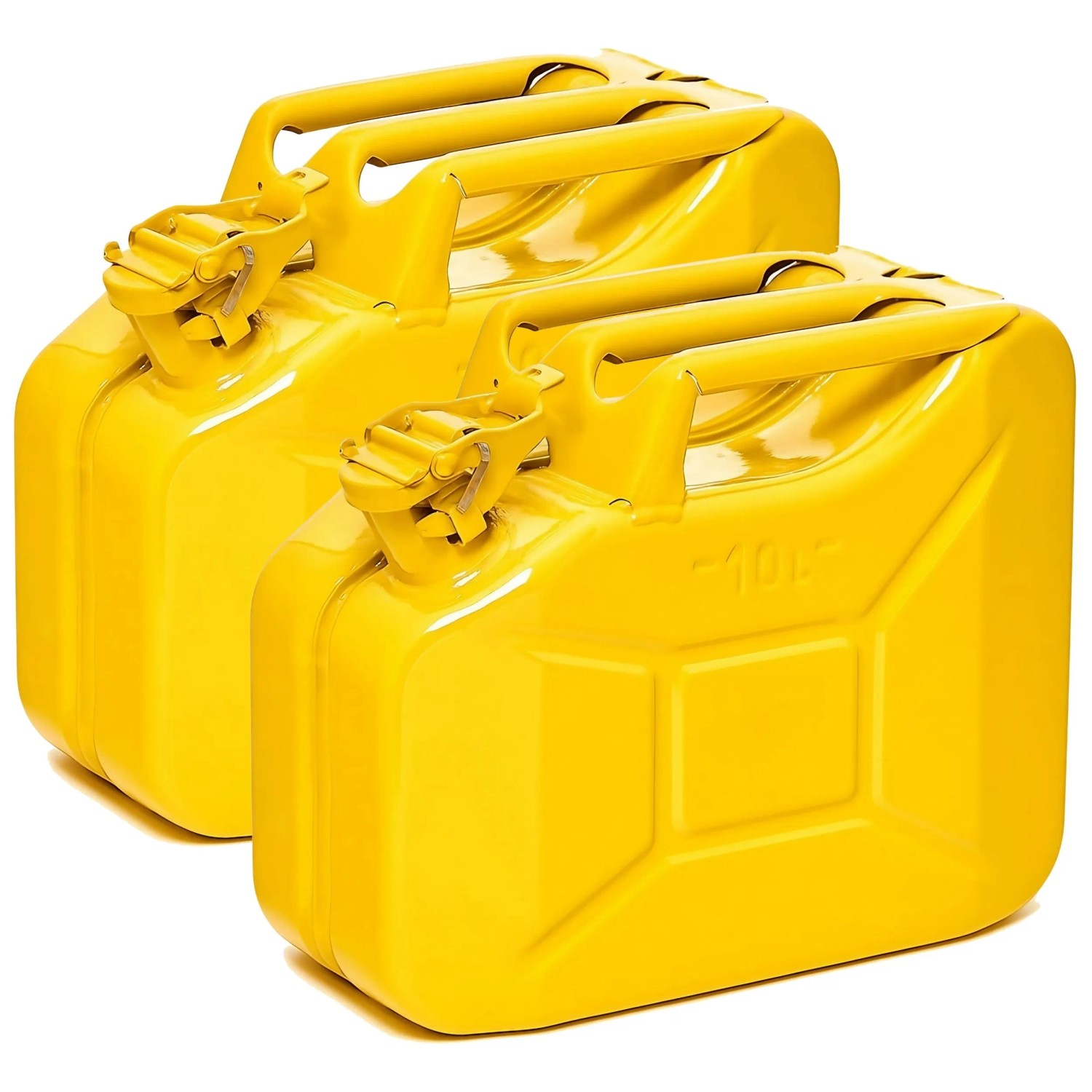 BW Kraftstoffkanister Metall Benzinkanister 2x 10 Liter Gelb RAL 1018 TÜV-geprüft und UN-Zulassung Made in Europe