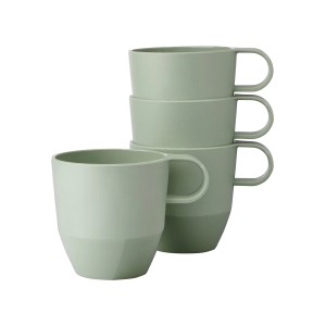 Mepal Silueta Henkelbecher 4er Set in Nordic Sage, stapelbar, aus PET-Kunststoff.