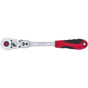 Gedore Gelenk-Umschaltknarre 10 mm (3/8) mit rot-schwarzem Griff.