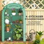 Outsunny Gewächshaus mit Runddach, 4 Ebenen für Pflanzen und Kräuter. Ideal für den kleinen Garten.