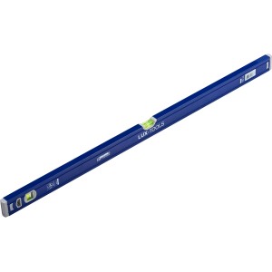 LUX Alu-Wasserwaage Classic, 100 cm, blau, mit horizontaler und vertikaler Libelle.