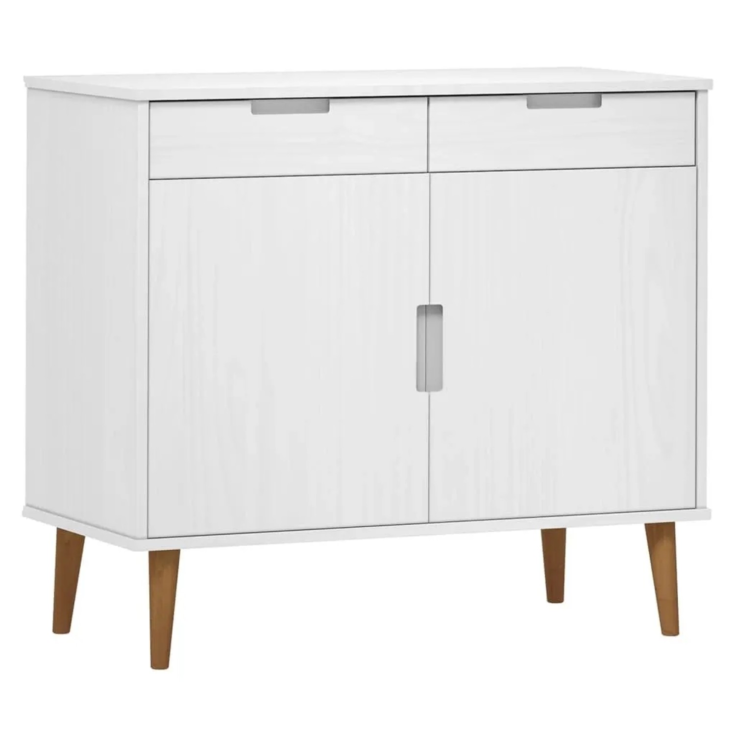vidaXL Sideboard MOLDE Weiß 90x40x80 cm Massivholz Kiefer 350547