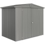 Biohort Metall-Gerätehaus Europa, Quarzgrau-Metallic, 3,5 m², mit Doppeltür.