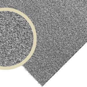 Weißgrauer Primaflor Kunstrasen Colorplay mit strukturierter Oberfläche. UV-stabilisiert, wetterfest für Balkon & Terrasse.