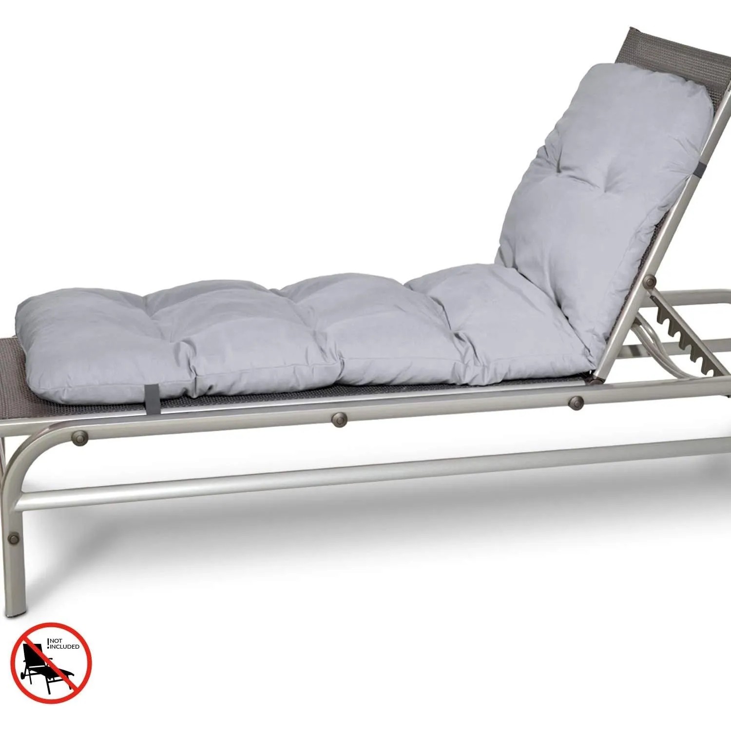 Beautissu 2X Auflage Sonnenliege Deckchair Flair RL 190x60x8 cm Hellgrau