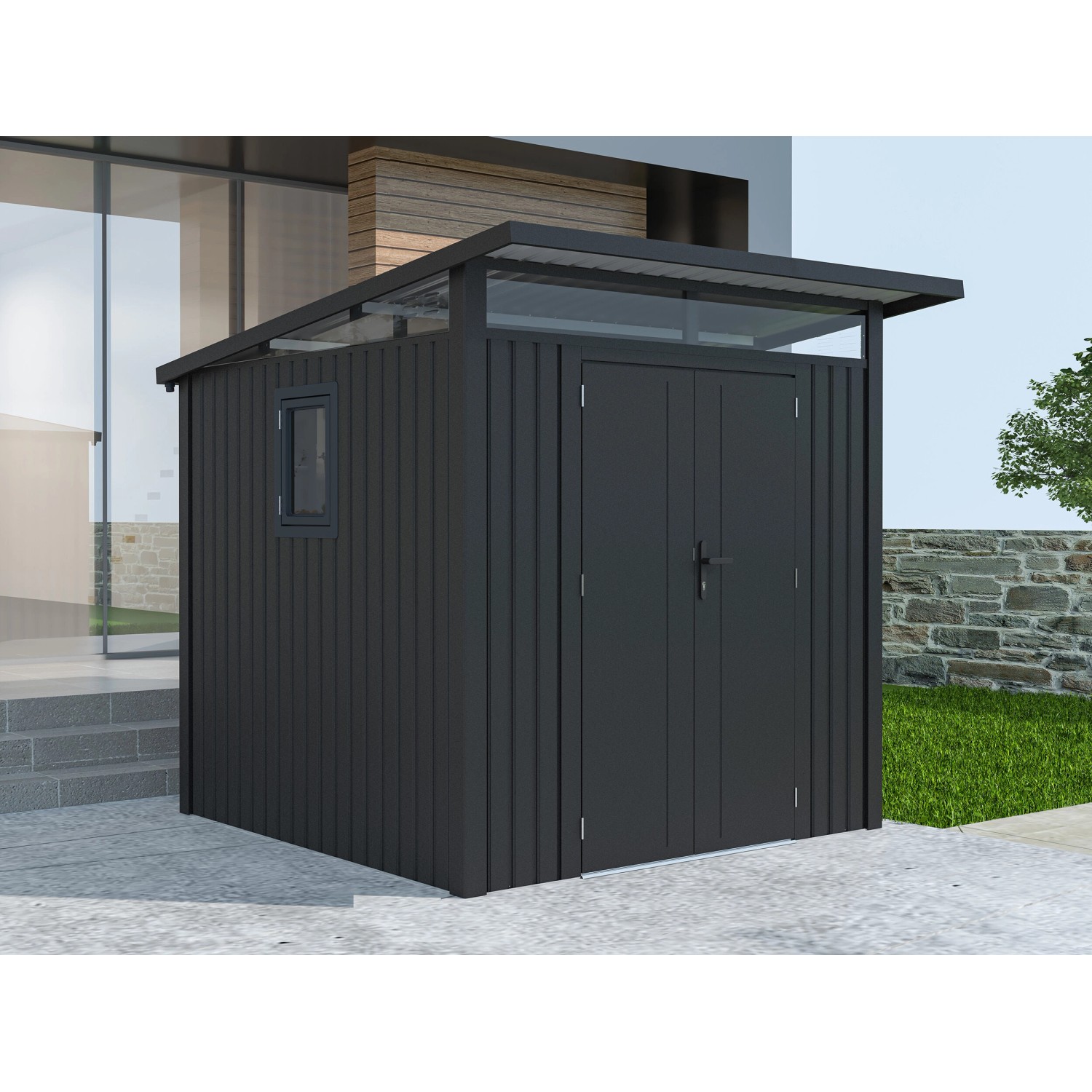 Starline Metall Gerätehaus Modell Skylight 4,45 m² Anthrazit günstig online kaufen