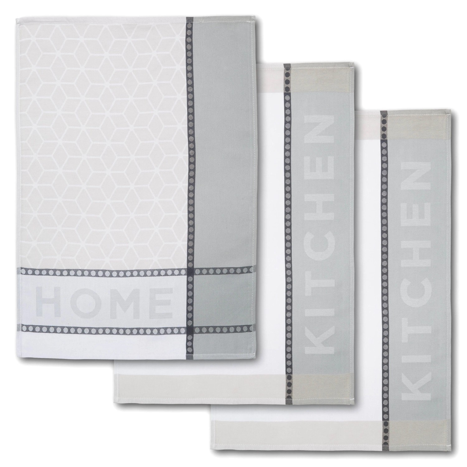 Dyckhoff Geschirrtuchset Home & Kitchen Taupe 50 x 70 cm