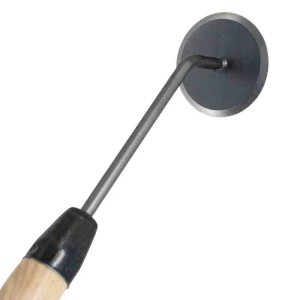 D&O Runde Schuffel mit Stiel, Gartenhandgerät mit rundem Blatt und Holzstiel.