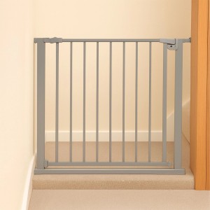 Relaxdays Treppenschutzgitter Eisen Kunststoff Grau Klemmbar 75 bis 80 cm 3 kg