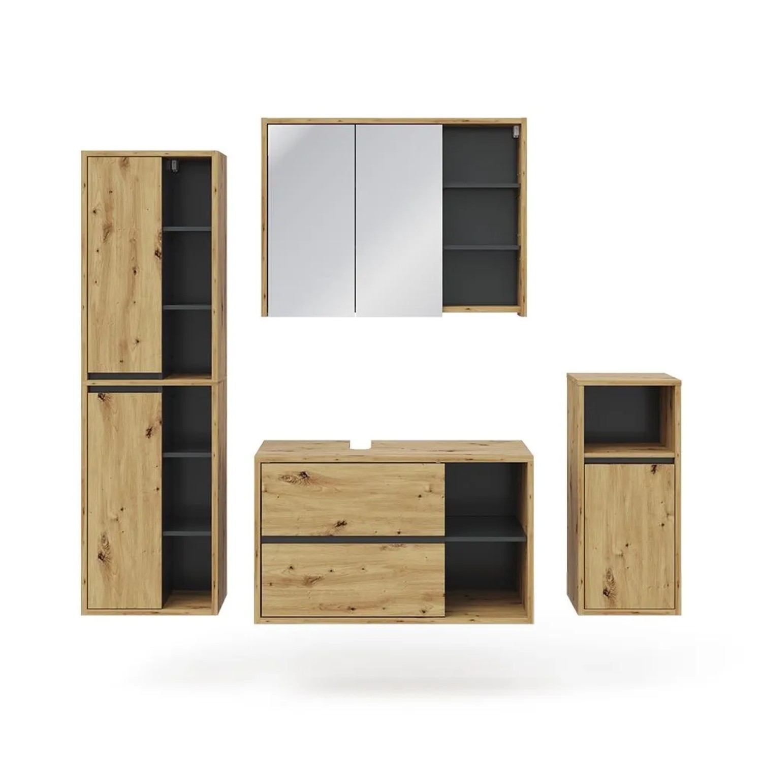 Vicco Badmöbel-Set Viola Artisan-Eiche 100 x 60 4-teilig