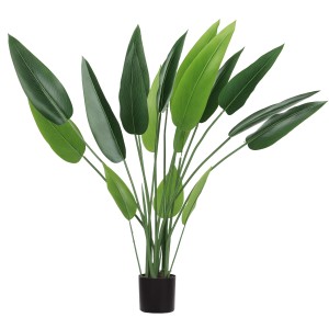 HOMCOM Kunstpflanze, 110cm, Paradiesvogel im Topf. Dekorative Zimmerpflanze mit grünen Blättern.