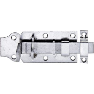 Gerader Schlossriegel aus Edelstahl mit Schlaufe, 100x45mm, für Türen und Tore.