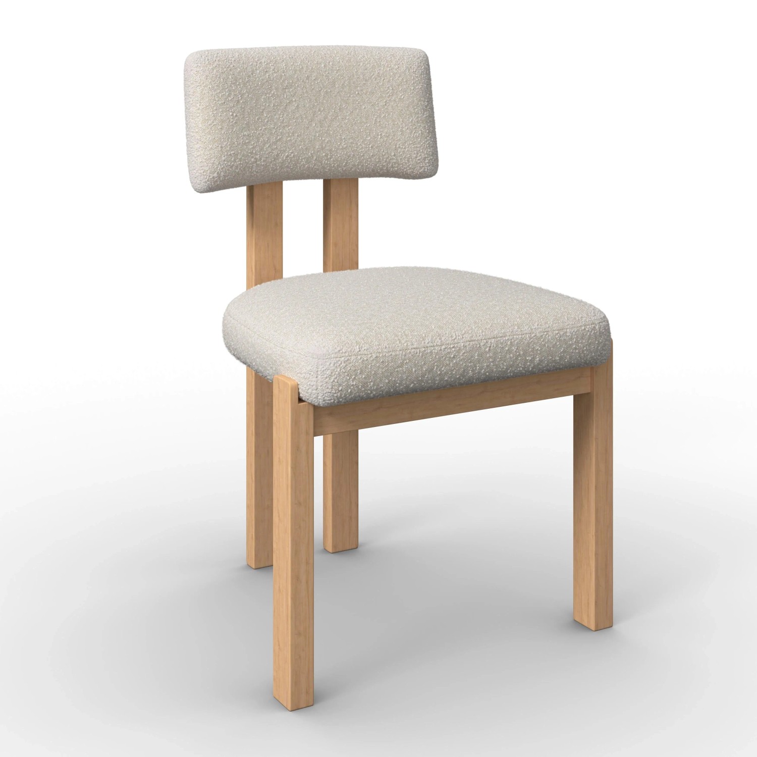 Bessagi Home Stuhl Jonna Creme Bouclé Gepolstert