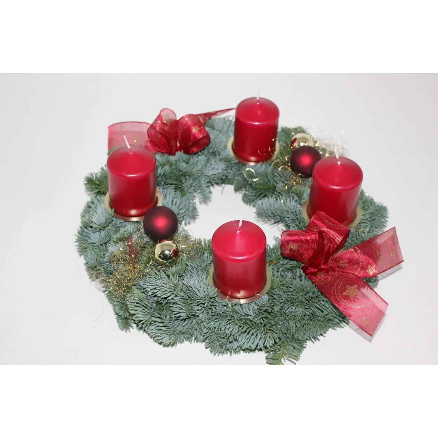 Adventskranz mit 4 Kerze Ø 35 cm Altrot kaufen bei OBI